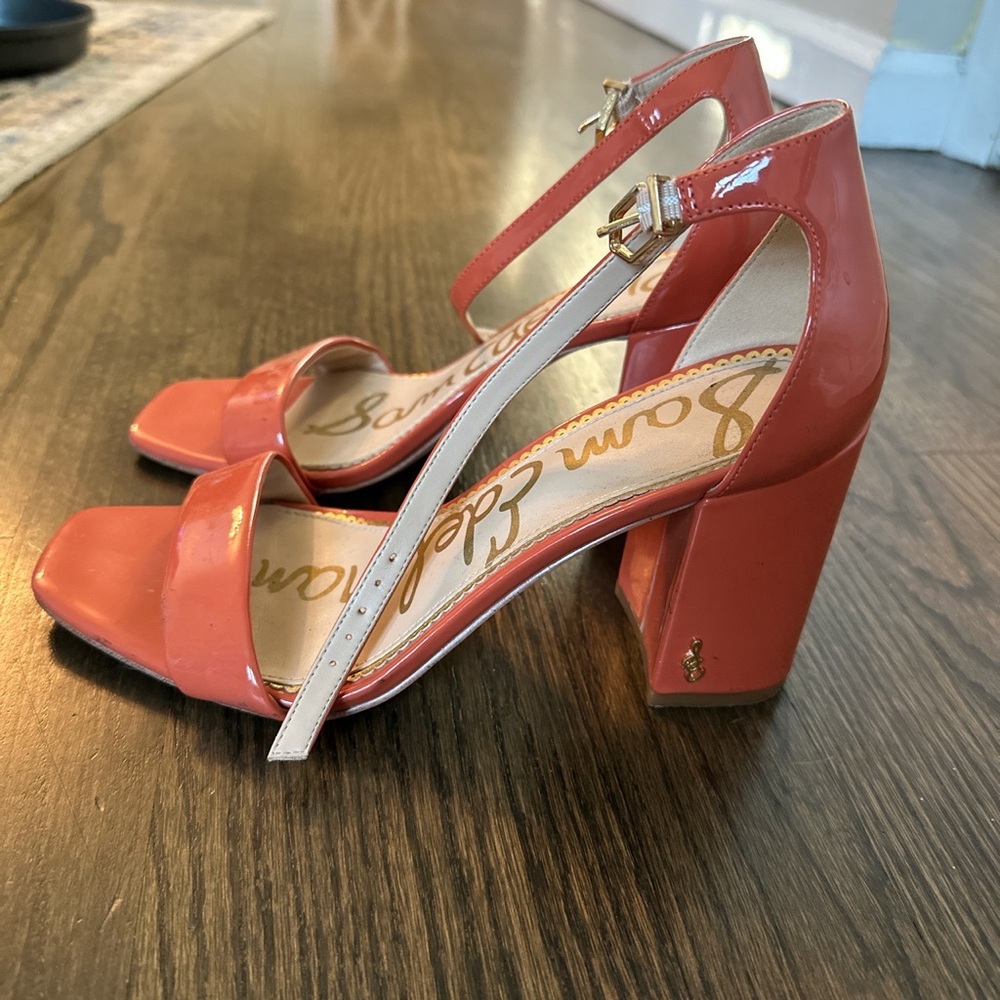 Sam Edelman 3” heels in color Tangelo